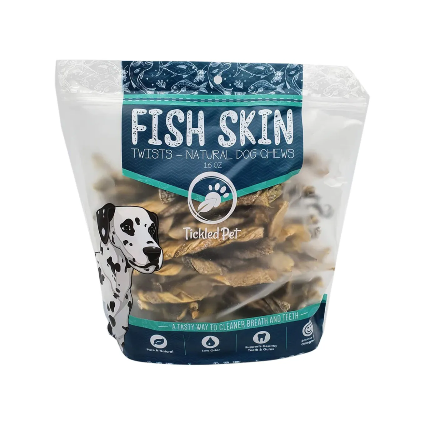 Tickled Pet Icelandic Codfish Skin Twists Dog Treats