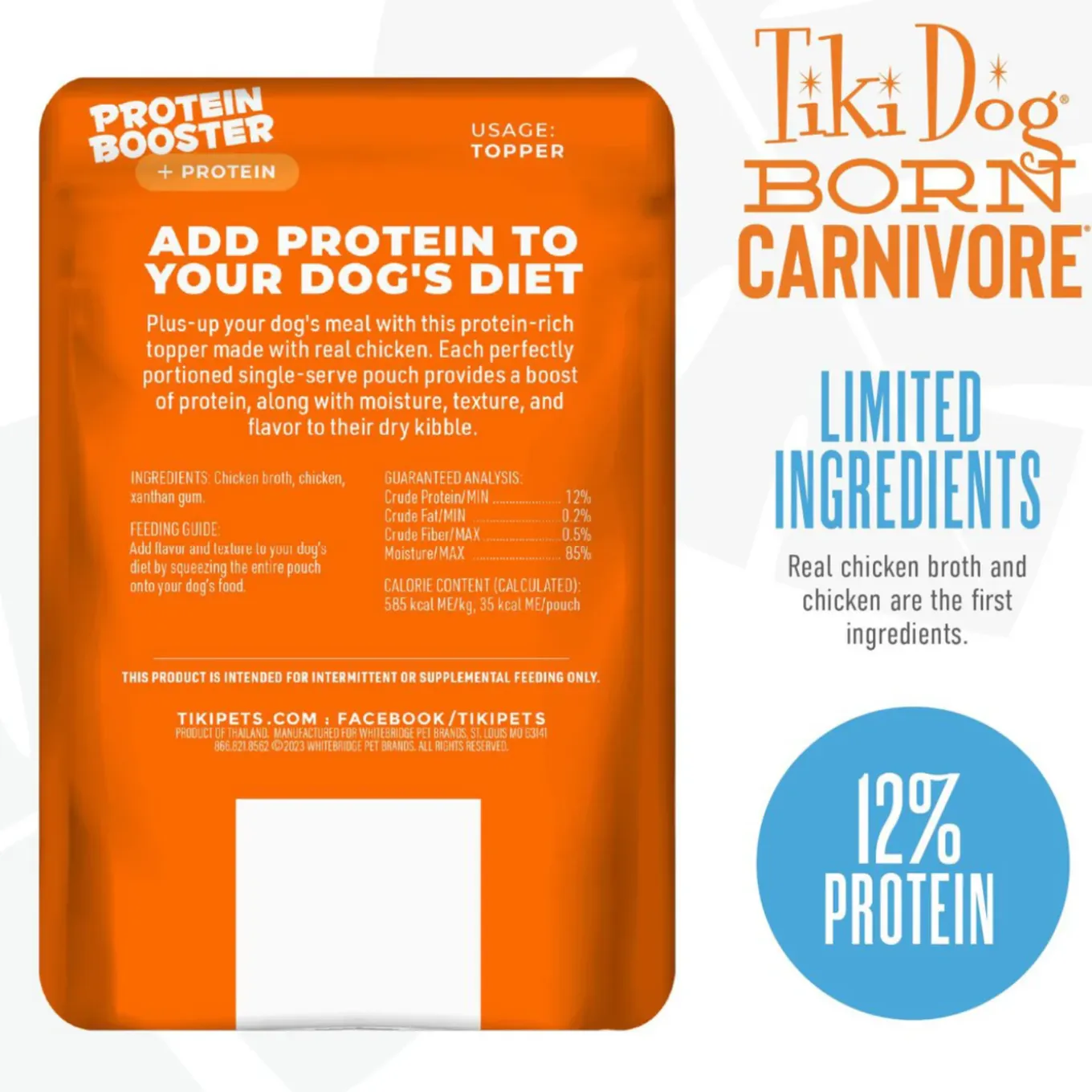 Tiki Dog Born Carnivore Protein Booster Dog Food Topper
