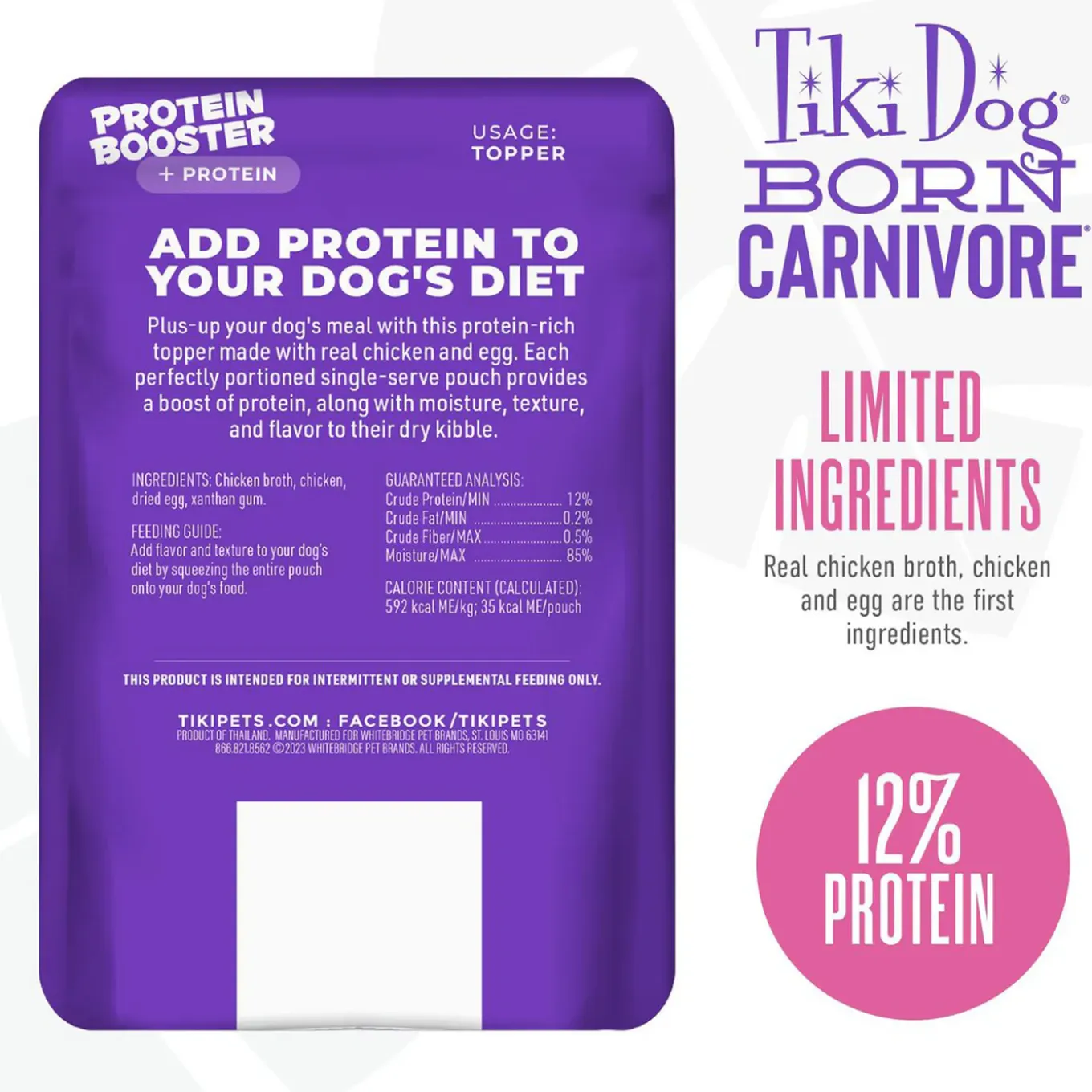 Tiki Dog Born Carnivore Protein Booster Dog Food Topper