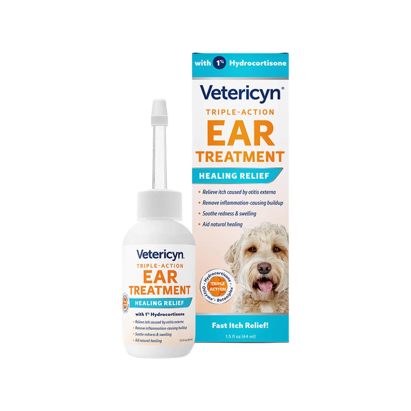 Vetericyn Triple-Action Ear Treatment Healing Relief for Dogs & Cats