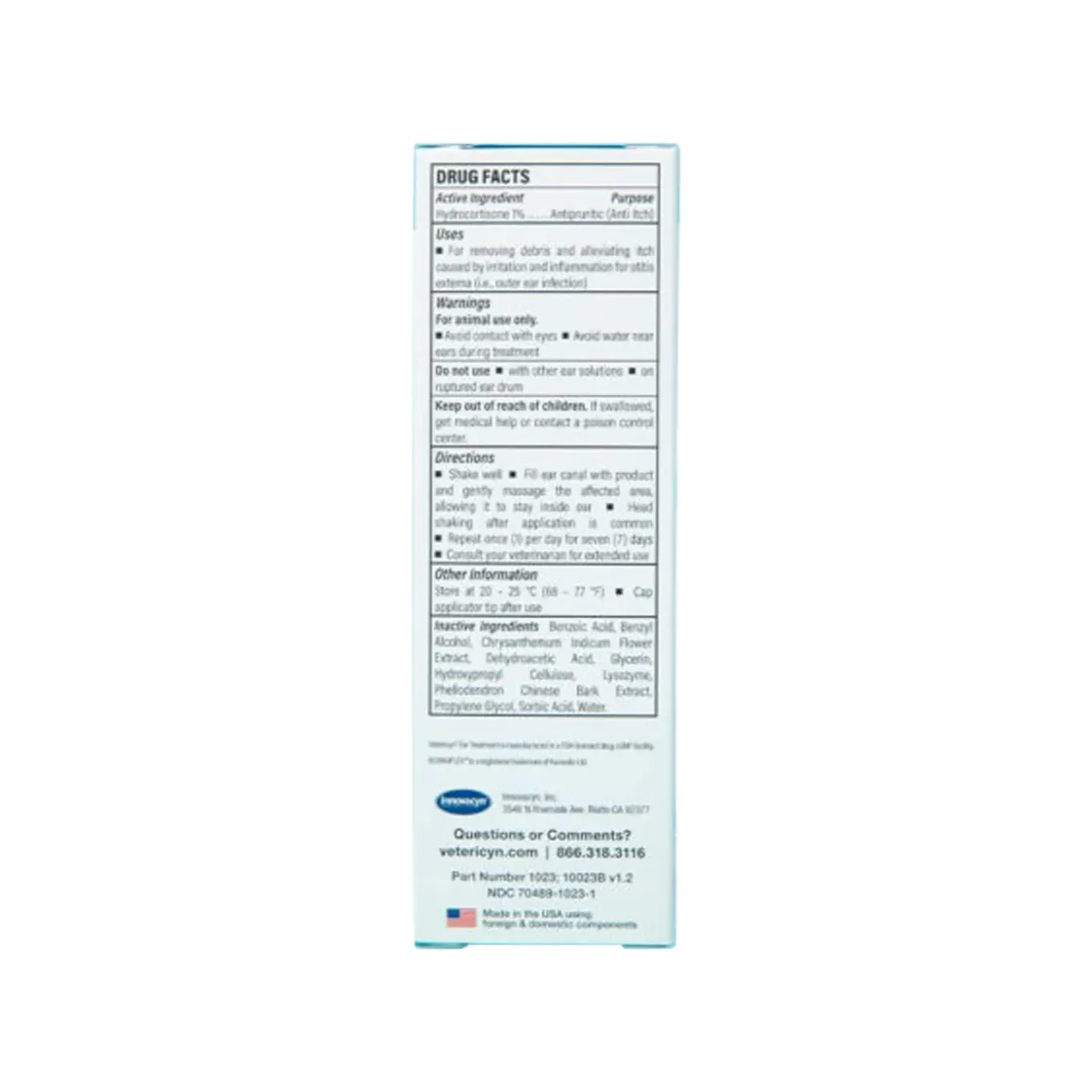 Vetericyn Triple-Action Ear Treatment Healing Relief for Dogs & Cats