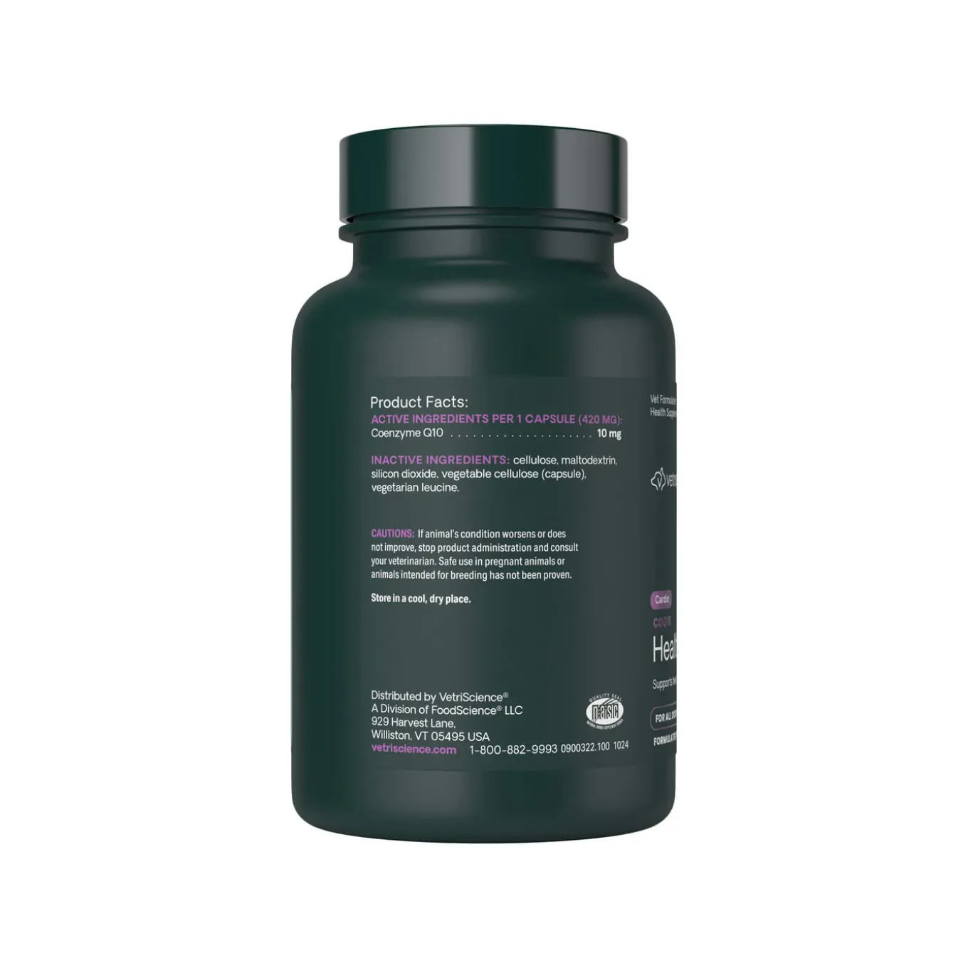 VetriScience COQ10 Healthy Heart Supplement for Dogs & Cats