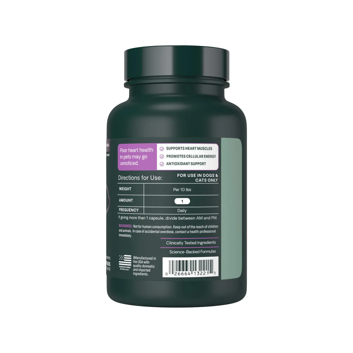 VetriScience COQ10 Healthy Heart Supplement for Dogs & Cats