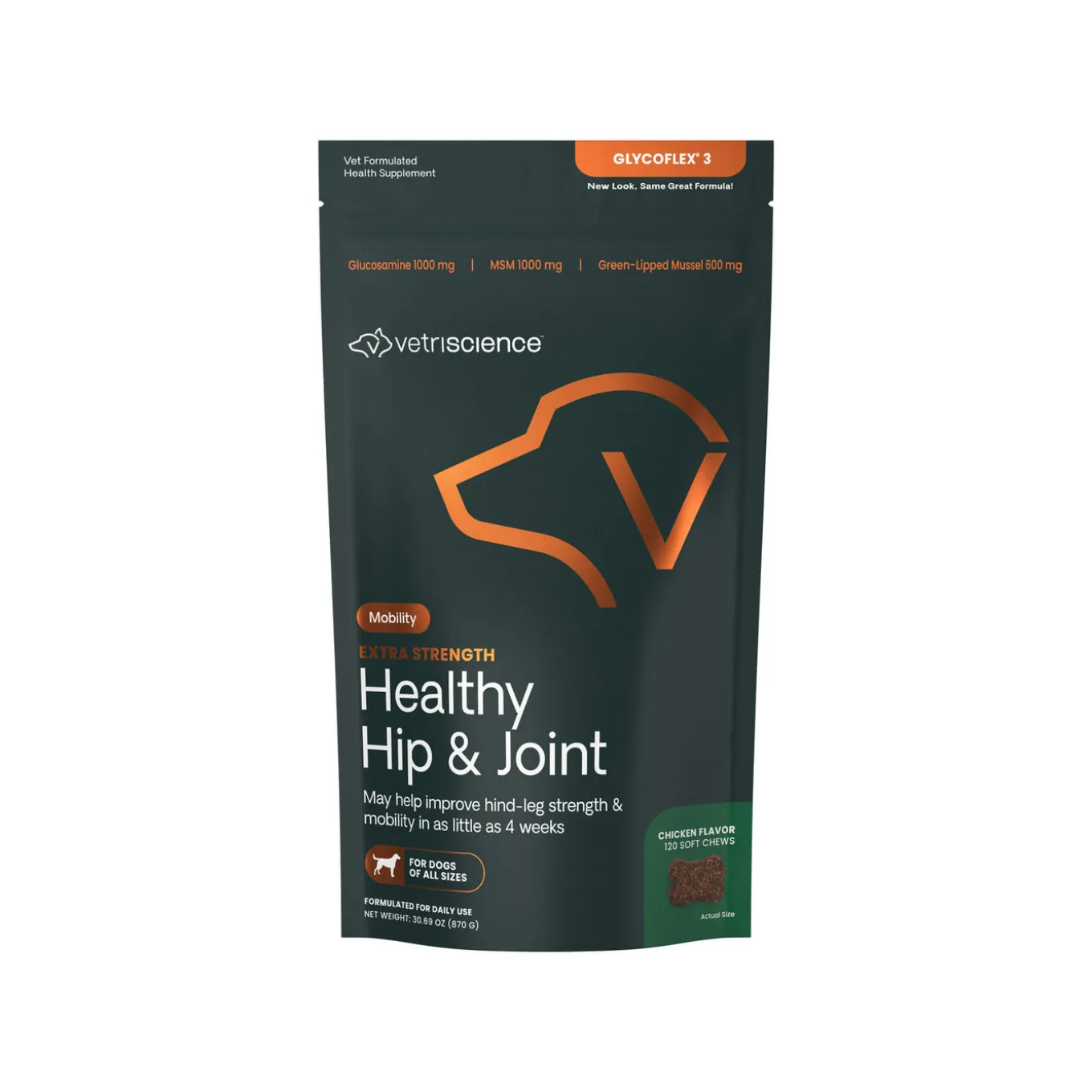 VetriScience Extra Strength Healthy Hip & Joint Supplement for Dogs