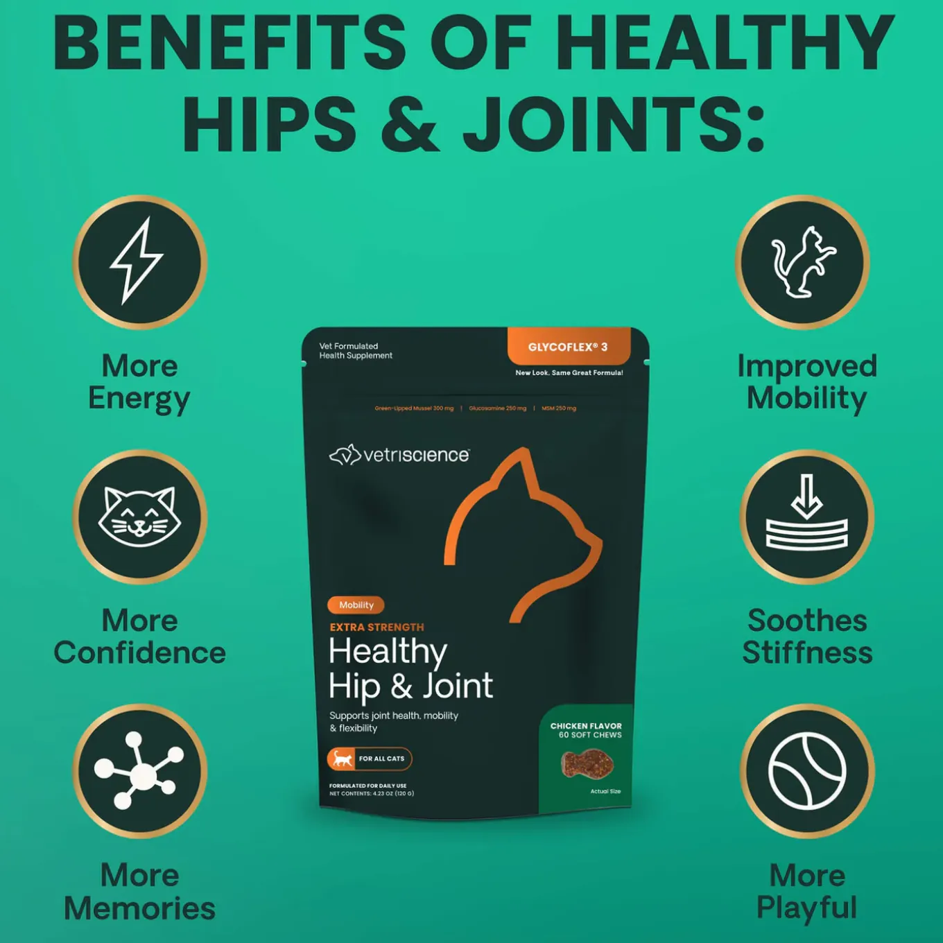 VetriScience Healthy Hip & Joint Supplements for Cats