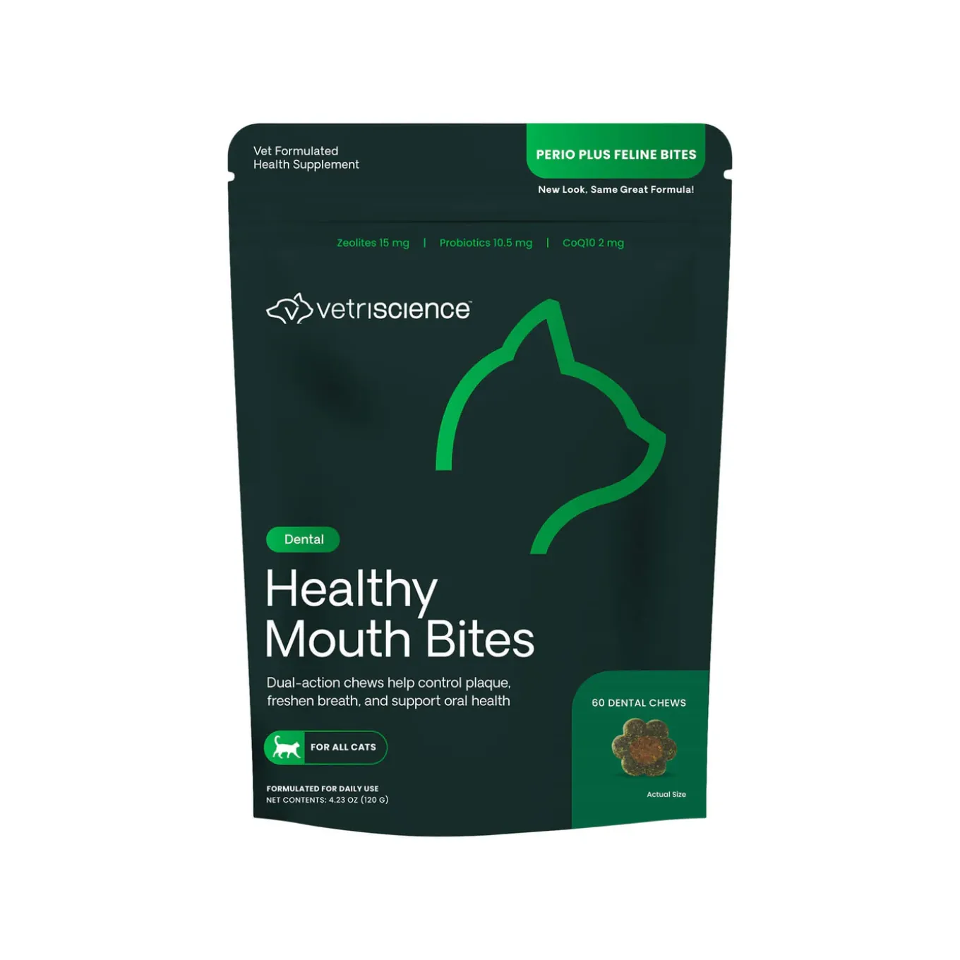VetriScience Healthy Mouth Bites Dental Chews for Cats