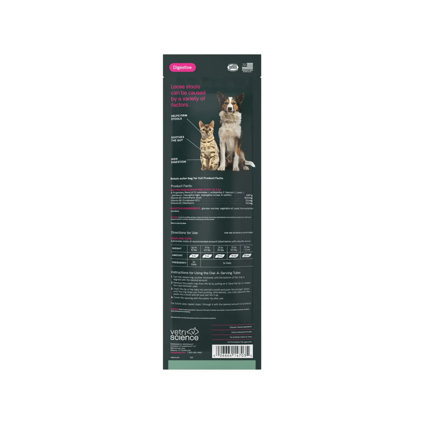 VetriScience Quick Action Diarrhea Aid for Dogs & Cats