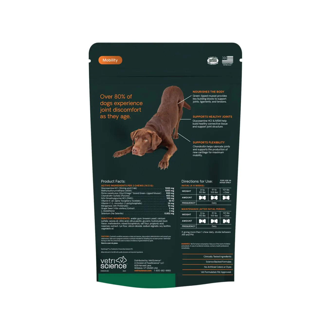 VetriScience Ultimate Strength Healthy Hip & Joint Supplement for Dogs