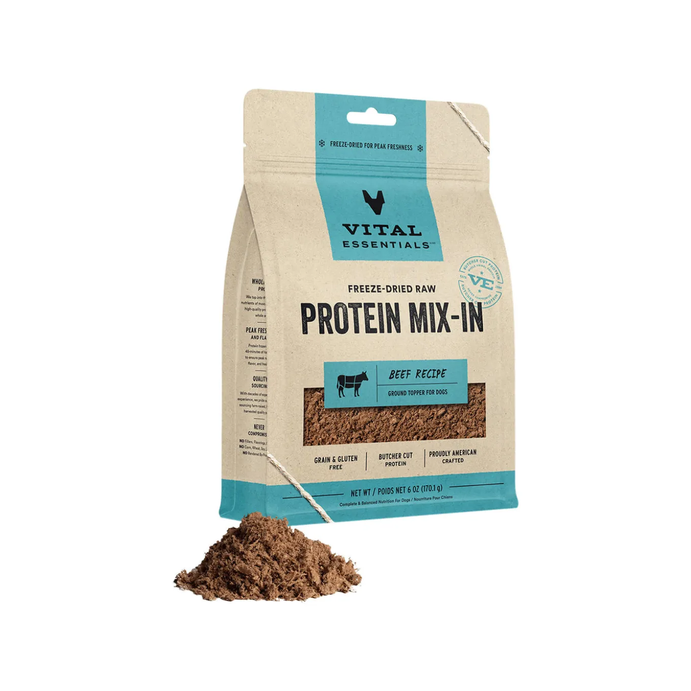 Vital Essentials Freeze-Dried Raw Protein Mix-In Ground Topper for Dogs