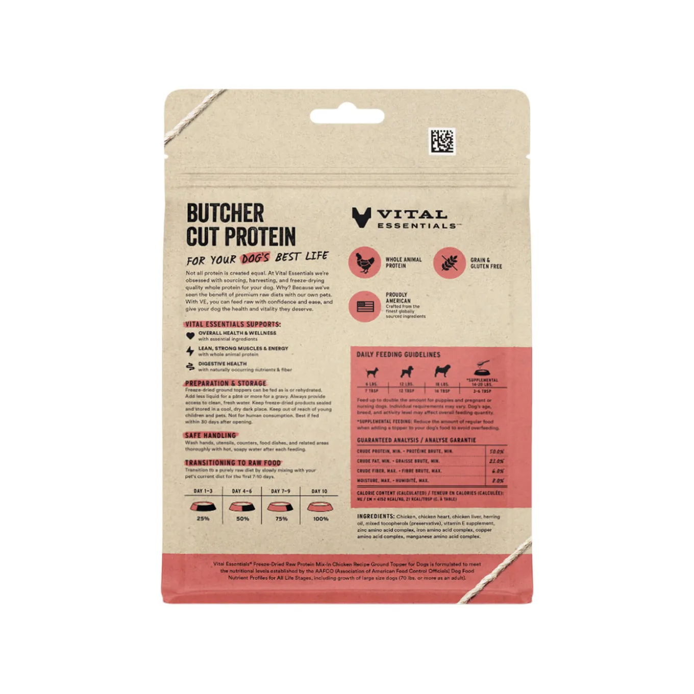 Vital Essentials Freeze-Dried Raw Protein Mix-In Ground Topper for Dogs