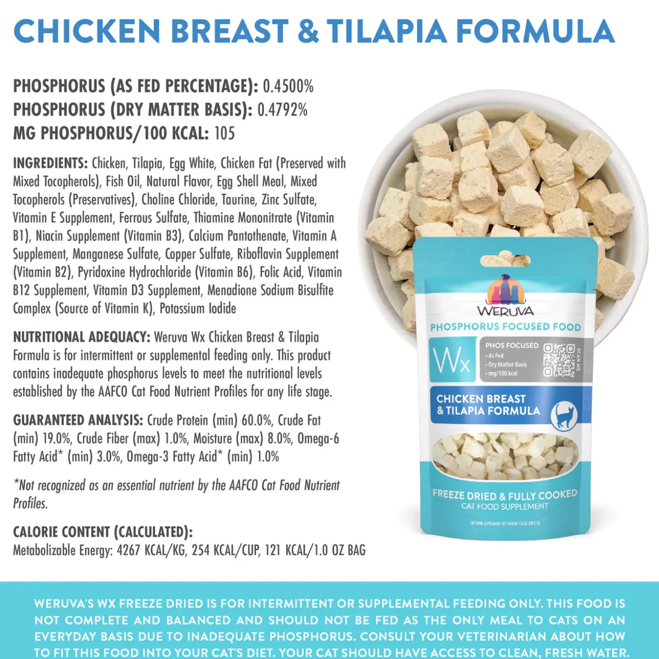 Weruva Wx Phosphorus Focused Freeze Dried Formula for Cats