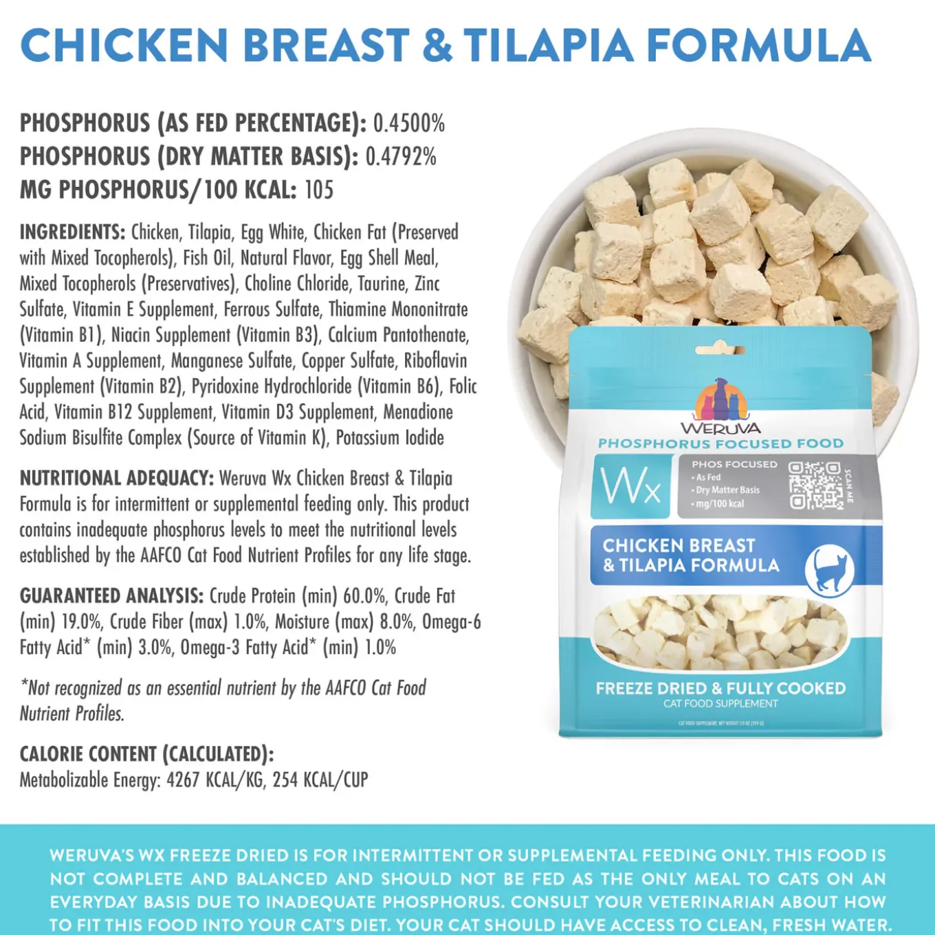 Weruva Wx Phosphorus Focused Freeze Dried Formula for Cats