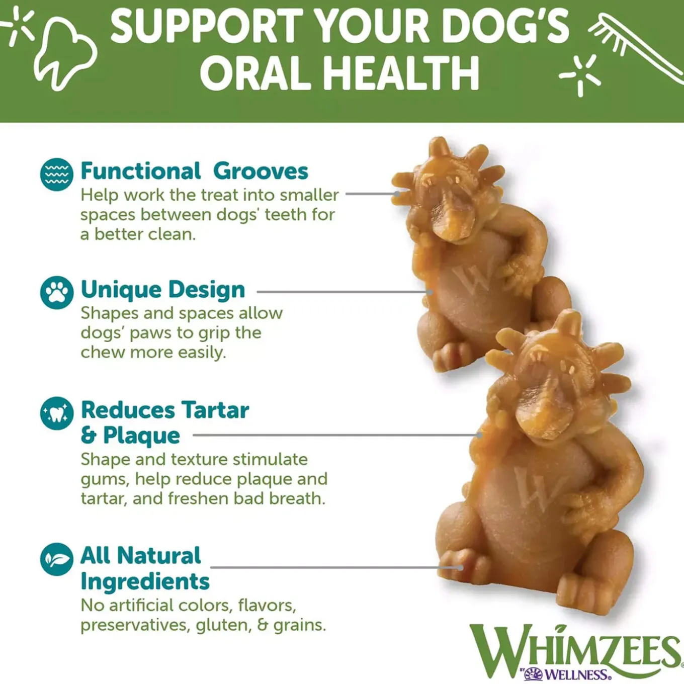 Whimzees Vegetarian Dental Chews for Dogs