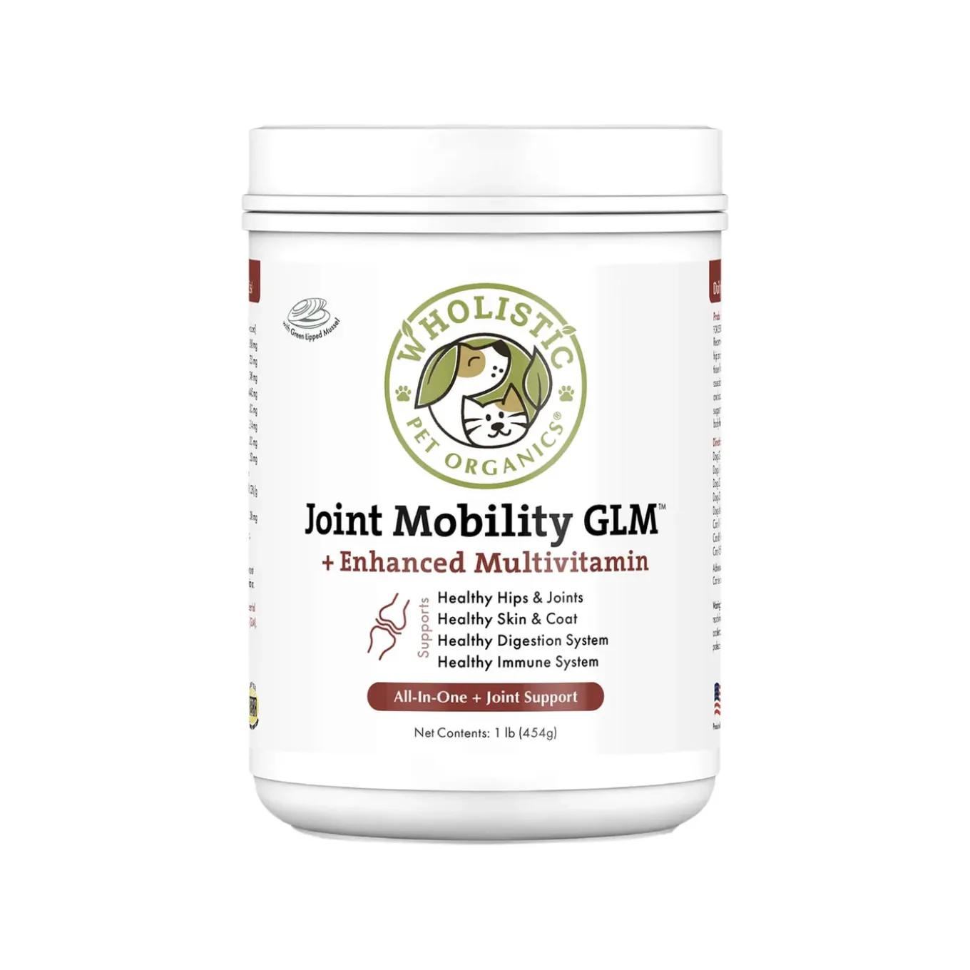 Wholistic Pet Organics Joint Mobility GLM Enhanced Multivitamin for Dogs & Cats