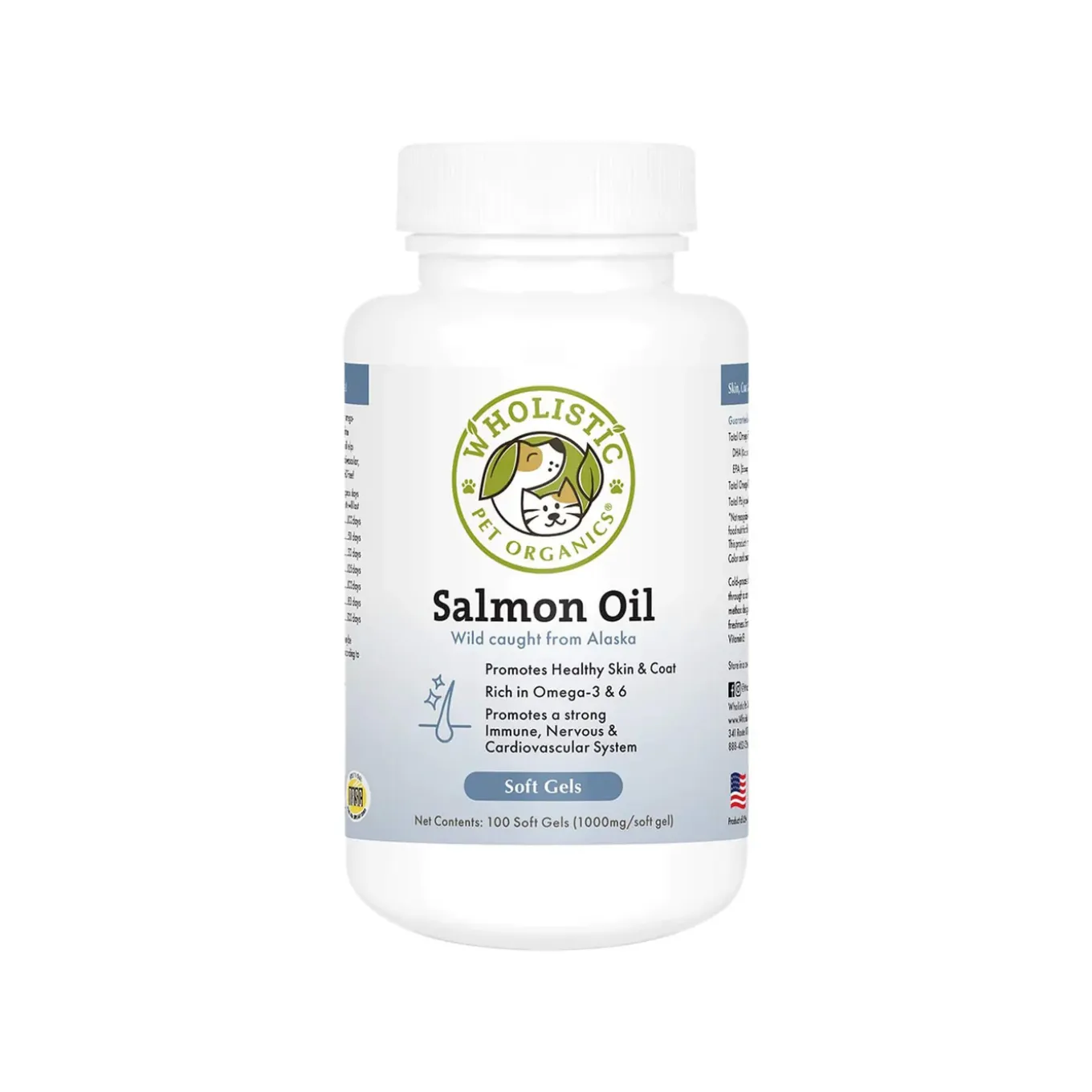Wholistic Pet Organics Wild Salmon Oil for Dogs & Cats