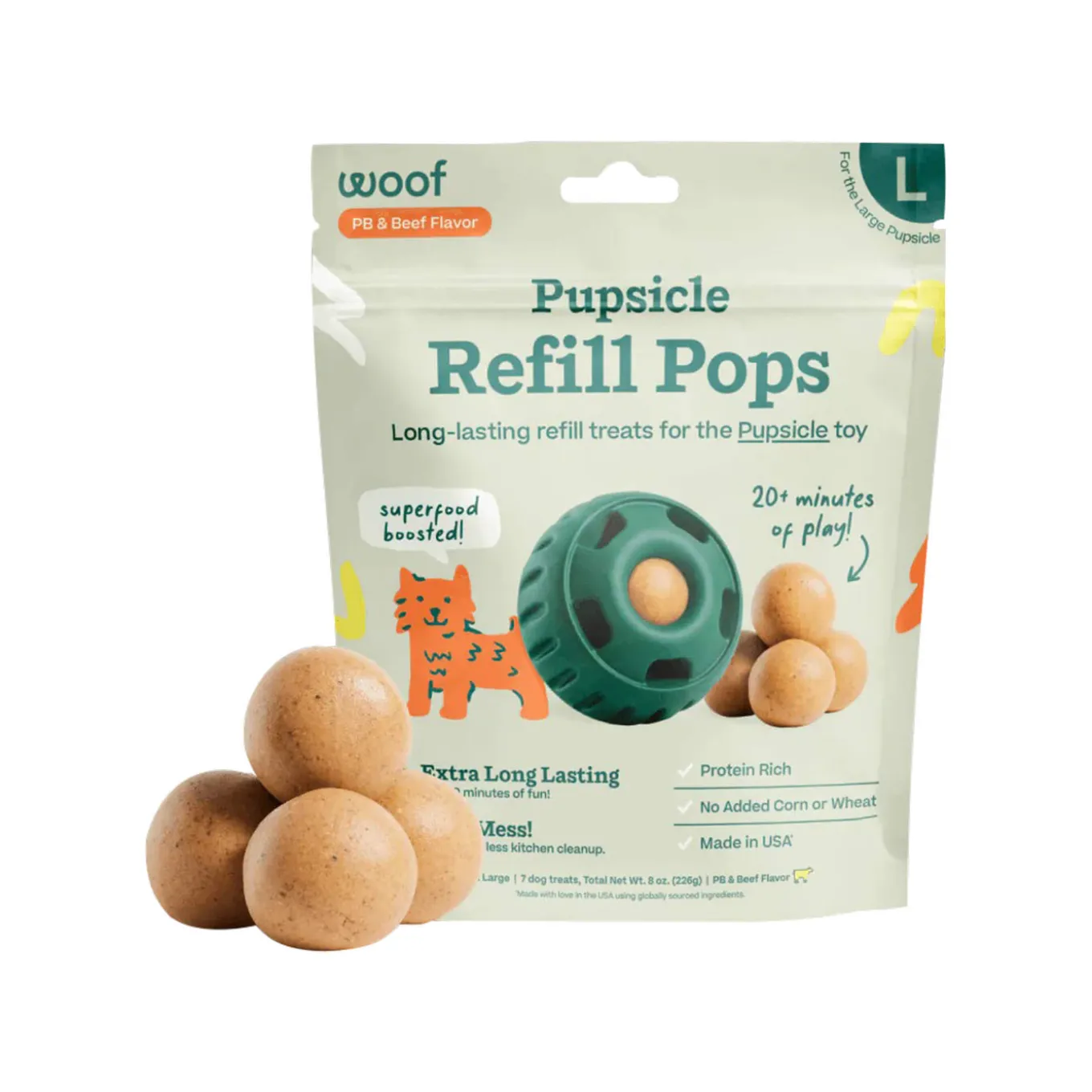 Woof Beef & Peanut Butter Pops for Dogs