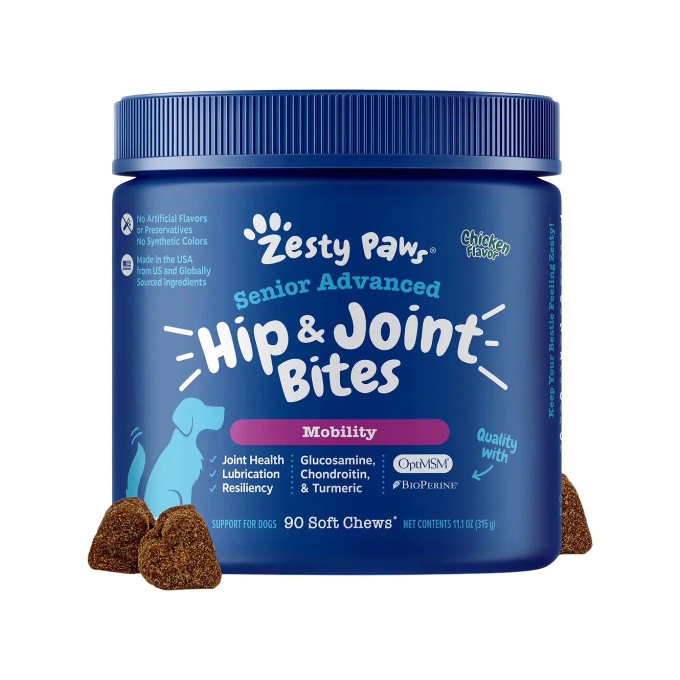Zesty Paws Senior Advanced Hip & Joint Bites for Dogs