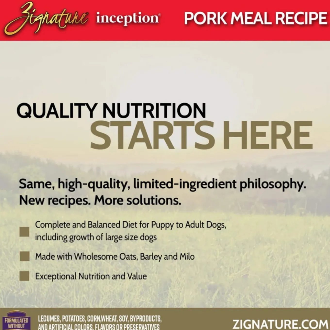 Zignature Inception Grain Inclusive Dry Dog Food