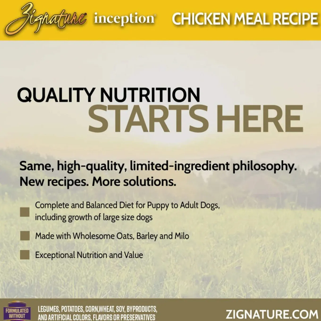 Zignature Inception Grain Inclusive Dry Dog Food