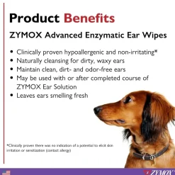 Zymox Advanced Enzymatic Ear Wipes for Dogs & Cats