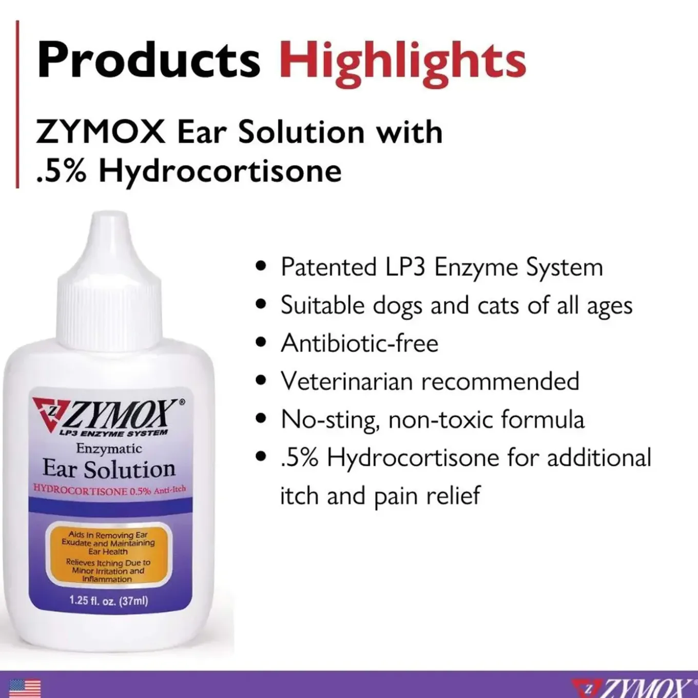 Zymox Enzymatic Ear Solution for Dogs & Cats
