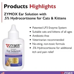 Zymox Enzymatic Ear Solution with Hydrocortisone for Cats & Kittens
